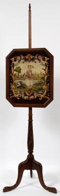 NEEDLEPOINT POLE SCREEN C 1900 H 56 W 15