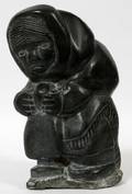 INUIT CARVED STONE SCULPTURE MOTHER  CHILD
