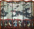 CHINESE HAND PAINTED EIGHT PANEL SCREEN H 92