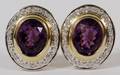 500CT NATURAL AMETHYST  DIAMOND EARRINGS
