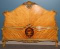 CARVED SATINWOOD DOUBLE BED