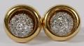 TIFFANY 14KT YELLOW GOLD AND PAV DIAMOND EARRINGS