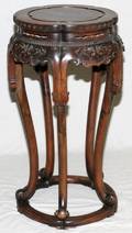 CHINESE CARVED ROSEWOOD PEDESTAL C 1900 H 32