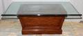 MAHOGANY CURIO TABLE WITH GLASS TOP H 21