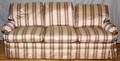 BAKER FURNITURE CO SATIN STRIPED SOFA H 39