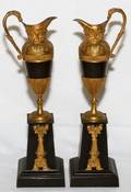 PAIR OF FRENCH BRONZE EWERS 19TH CENTURY 11H