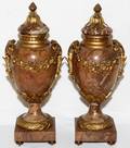 FRENCH MARBLE  BRONZE CASOLETTES 19TH C 18H