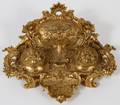 FRENCH GILT BRONZE INKWELL H 3 34 W 10
