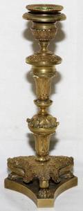 BRONZE SINGLE LIGHT CANDLESTICK H 9 34
