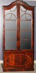 MAHOGANY CABINET WITH MIRRORED DOORS 20TH C