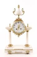 French White Marble  Gilt Metal Clock