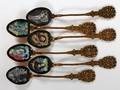 CZECHOSLOVAKIAN ENAMELED SPOONS 6 PCS