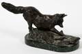 AFTER K R BUNN BRONZE FOX SCULPTURE COYOTE
