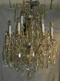 VERSAILLE NICKELPLATED 12 LIGHT CHANDELIER 35H