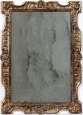 ITALIAN STYLE SILVER GILT WOOD WALL MIRROR 36H