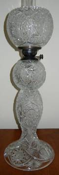 CUT CRYSTAL OIL LAMP ELECTRIFIED H 29