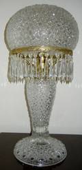 CUT GLASS MUSHROOM SHAPED LAMP H 26