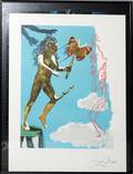 AFTER SALVADOR DALI COLOR PRINT MAN  BUTTERFLY