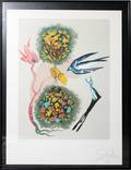 AFTER SALVADOR DALI COLOR PRINT FLOWER BOUQUET