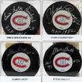 MONTREAL CANADIAN AUTOGRAPHE HOCKEY PUCKS 4 PCS