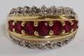 14KT GOLD RUBY  DIAMOND RING