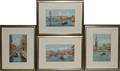 A TREVISAN WATERCOLORS 4 VENETIAN CANAL SCENES