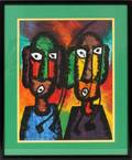 DADA LATONA OIL ON PAPER OSOGBO COUPLE