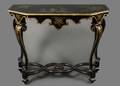 Italian Black Lacquered  GIlt Accented Console