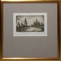 RUSSIAN ETCHING LATE 20TH MOSCOW RED SQUARE