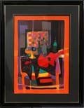 MARCEL MOULY COLOR LITHO ABSTRACT WITH GUITAR