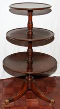 REGENCY STYLE MAHOGANY 3TIER REVOLVING TABLE