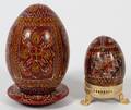 RUSSIAN PAINTED WOOD EGGS TWO H 4  2 12
