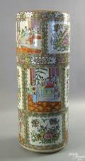 Chinese export porcelain rose medallion umbrella stand 19th c