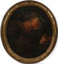 OVAL OIL ON CANVAS 19THC AN ELDERLY WOMAN