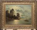 DUTCH OIL ON WOOD PANEL 19THC BAY SCENE