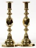 BRASS QUEEN OF DIAMONDS CANDLESTICKS H 115