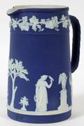 WEDGWOOD BLUE JASPERWARE PITCHER H 7 L 6