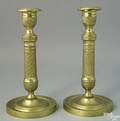 Pair of French brass candlesticks early 19th c
