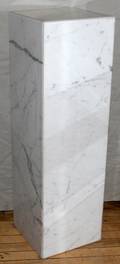 WHITE MARBLE SQUARE PEDESTAL H 36 14