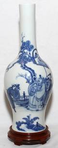 CHINESE BLUE  WHITE PORCELAIN VASE H 13