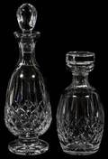 WATERFORD CRYSTAL DECANTERS TWO H 9  13