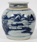 CHINESE BLUE  WHITE PORCELAIN JAR H 6 34