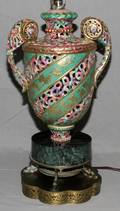 HAND PAINTED PORCELAIN URN FORM TABLE LAMP