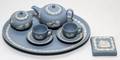 WEDGWOOD BLUE JASPERWARE MINIATURE TEA SET 8CT