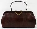 CHESTNUT REPTILE HANDBAG W 16