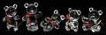 SWAROVSKI CRYSTAL TEDDY BEARS 5 PCS