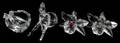 SWAROVSKI CRYSTAL DANCER FLOWERS HEART 4 PCS
