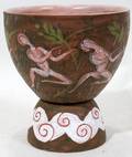 EDOUARD CAZAUX ENAMELED TERRACOTTA VESSEL H 6