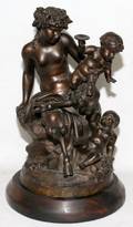 AFTER CLODION BRONZE SCULPTURE BACCHANTE PUTTI