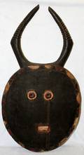 CARVED WOOD AFRICAN MOON MASK 36 X 19